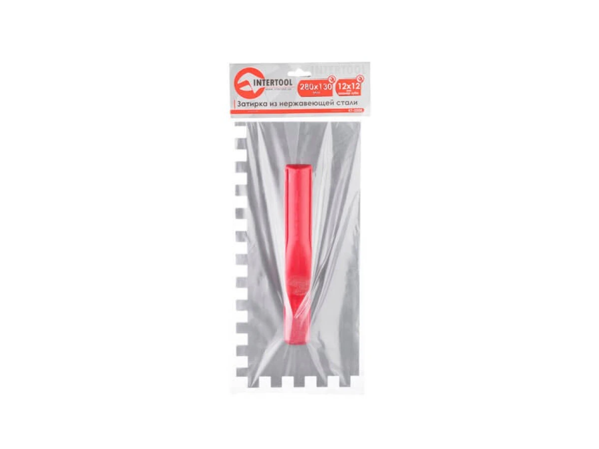 Затирка cтальная оцинкованная 280*130 мм, 12*12 мм INTERTOOL KT-0008 