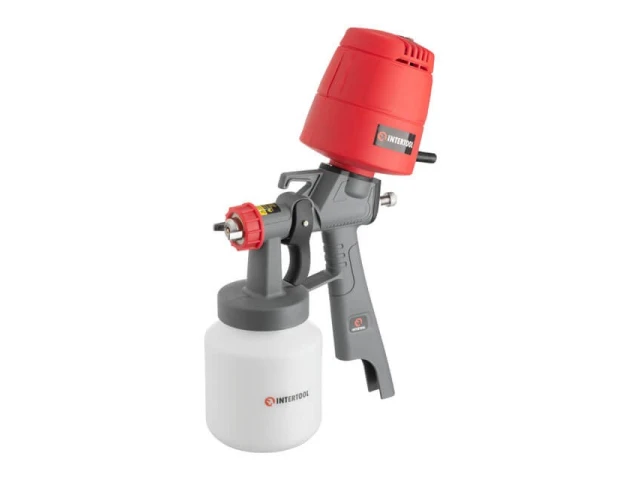 Фарбопульт електричний HVLP 450 Вт, форсунка 1.5 мм, бачок 1 л 0.14-0.35 Бар, 100-200 мл/хв. INTERTOOL DT-5045 