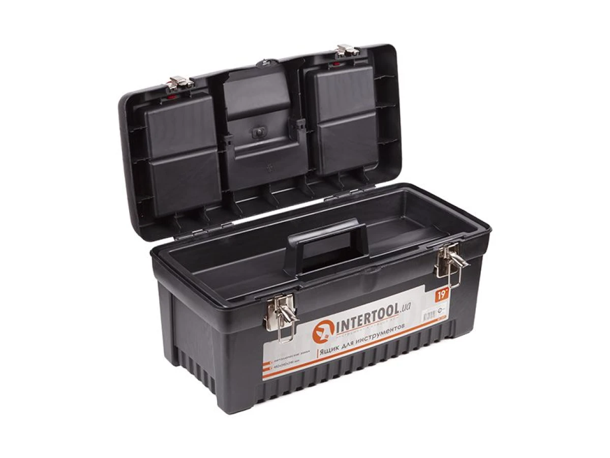 Ящик для інструменту з металевими замками, 19", 483*242*240 мм INTERTOOL BX-1019 