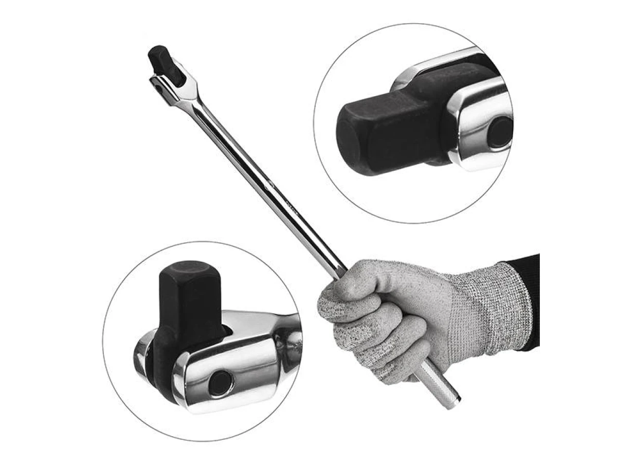 Вороток с шарниром 1/2", 375 мм, Хром-Ванадий INTERTOOL ET-1033 