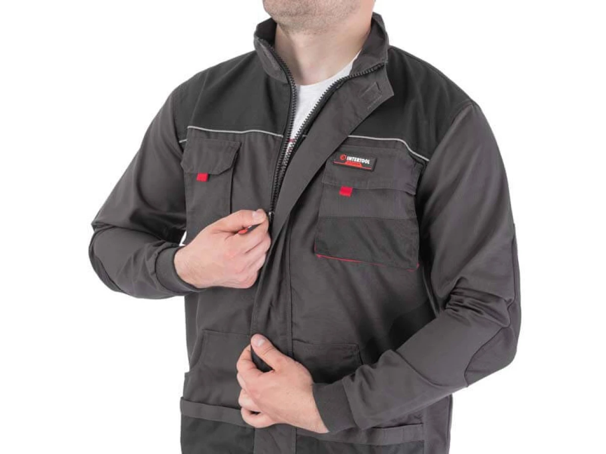Куртка рабочая 80 % полиэстер, 20 % хлопок, плотность 260 г/м2, L INTERTOOL SP-3003 
