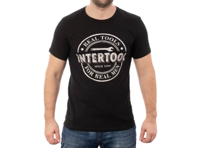 Футболка чорна, 100% бавовна, S INTERTOOL SP-2201
