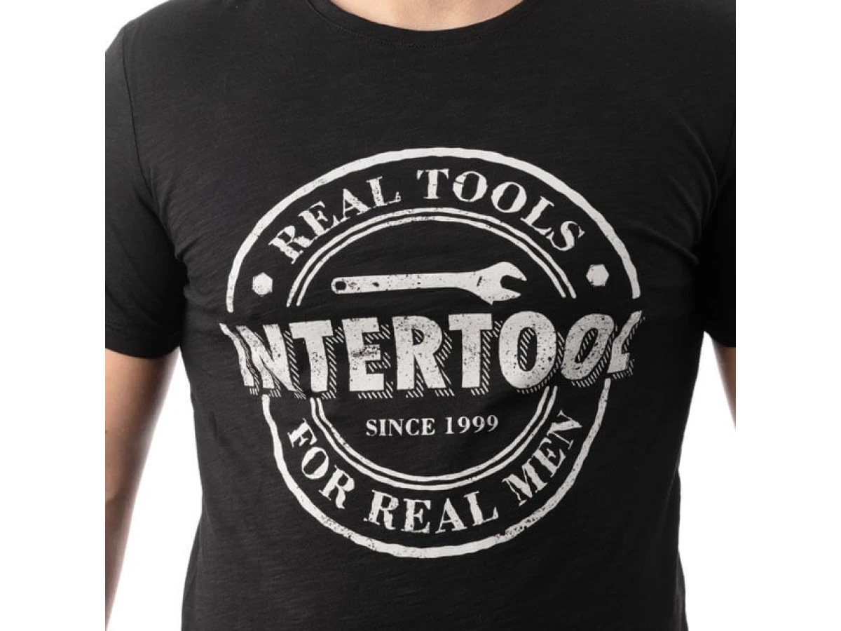 Футболка чорна, 100% бавовна, S INTERTOOL SP-2201 