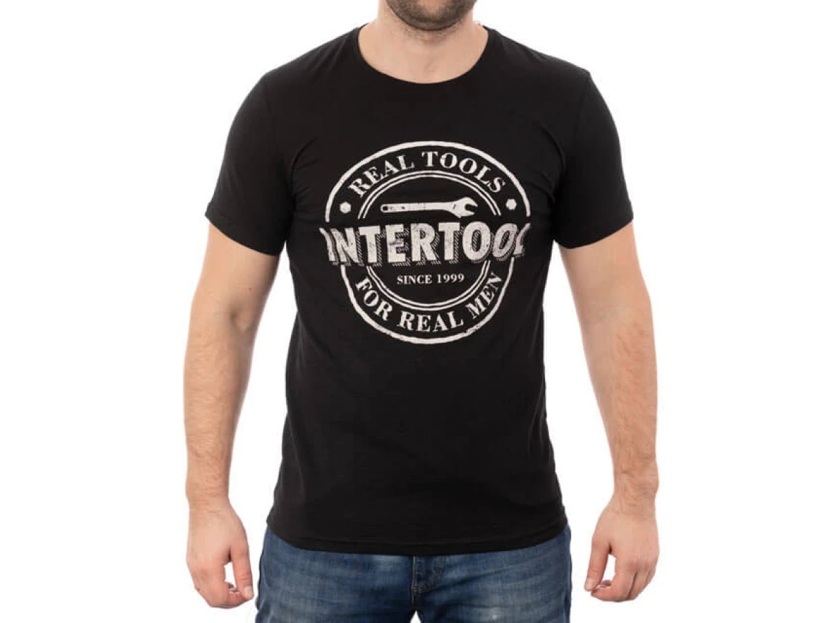 Футболка чорна, 100% бавовна, L INTERTOOL SP-2203 