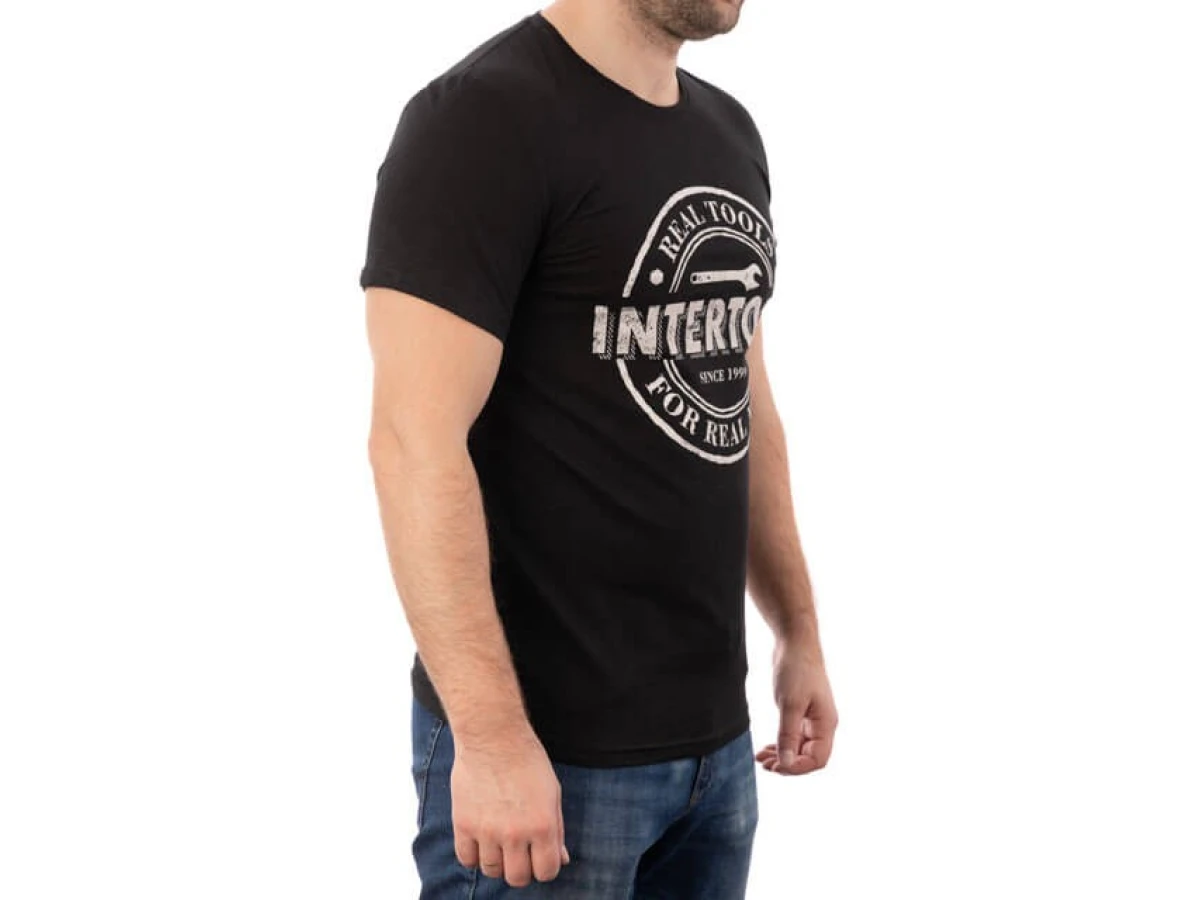 Футболка чорна, 100% бавовна, L INTERTOOL SP-2203 