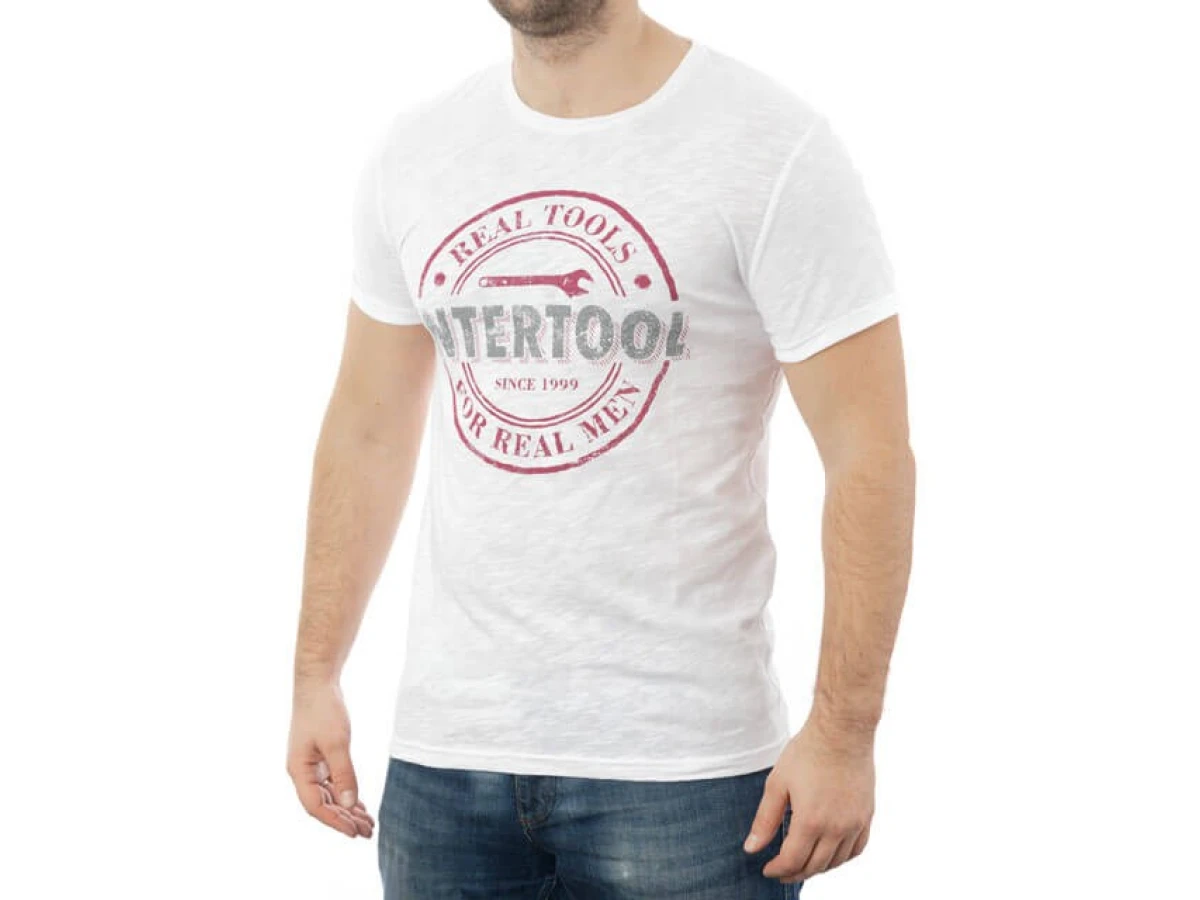 Футболка світло-сіра меланж, 100% бавовна, XL INTERTOOL SP-2214 
