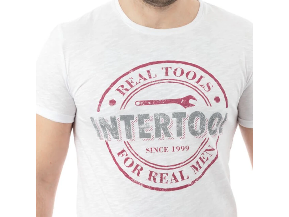 Футболка світло-сіра меланж, 100% бавовна, XL INTERTOOL SP-2214 