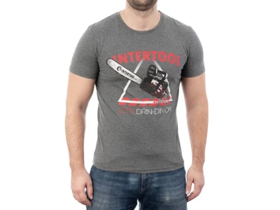 Футболка темно-сіра, 95% бавовна, 5% спандекс, XXL INTERTOOL SP-2235