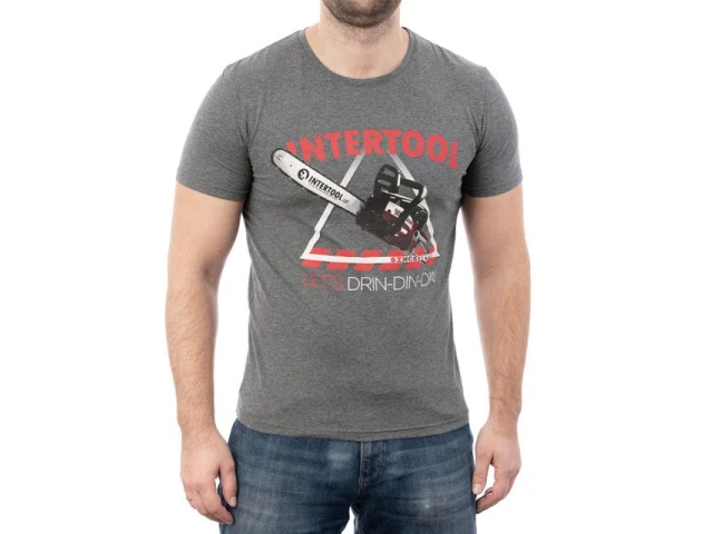 Футболка темно-сіра, 95% бавовна, 5% спандекс, XXL INTERTOOL SP-2235 