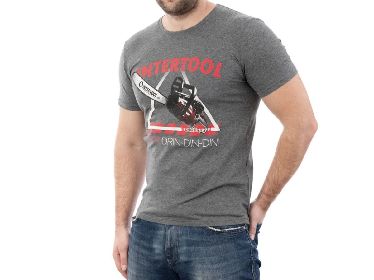 Футболка темно-сіра, 95% бавовна, 5% спандекс, XXL INTERTOOL SP-2235 