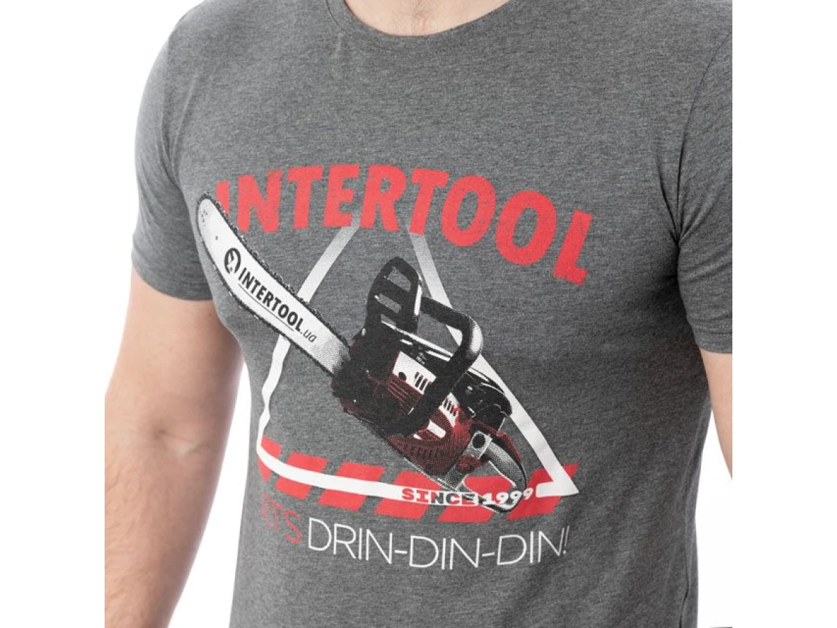 Футболка темно-сіра, 95% бавовна, 5% спандекс, XXL INTERTOOL SP-2235 