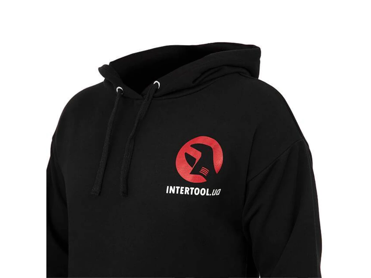 Худі чорний, трикотаж, XXL INTERTOOL SP-4005 