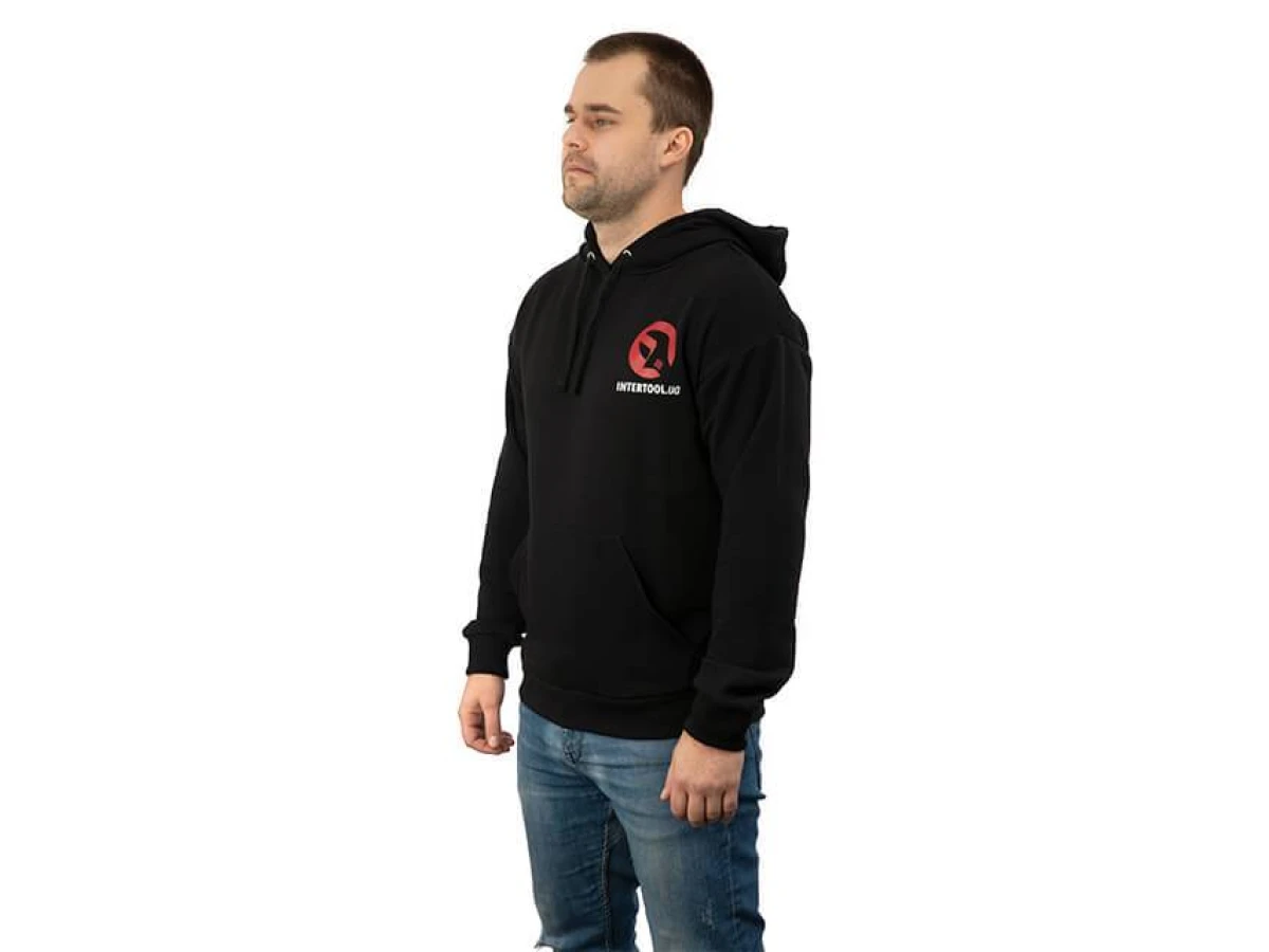 Худі чорний, трикотаж, XXL INTERTOOL SP-4005 