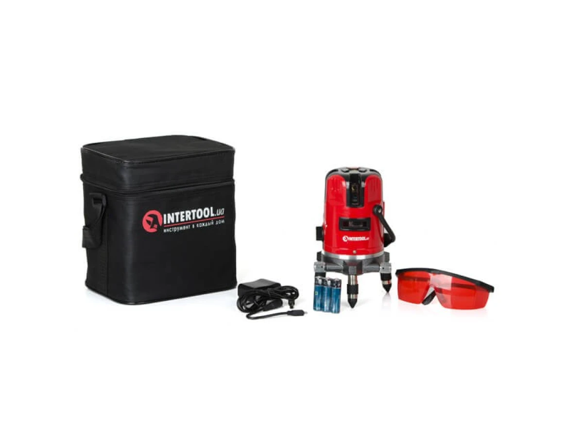Уровень лазерный проф., 5 лазерных головок, звуковая индикация INTERTOOL MT-3011 