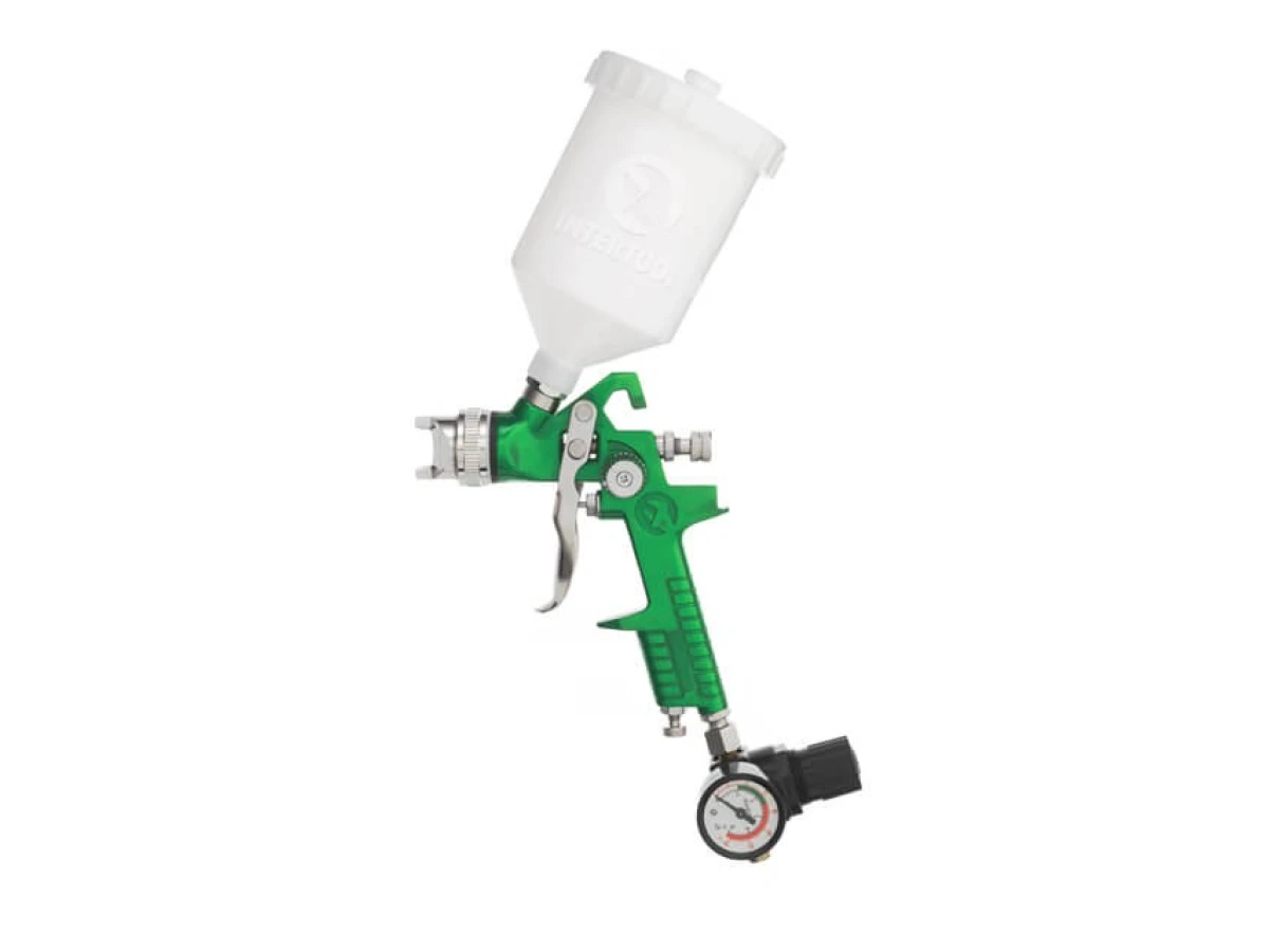 Фарбопульт пневматичний HVLP, форсунка 1.3 мм, верхній пластиковий бачок 600 мл, 3 бар INTERTOOL PT-0102 