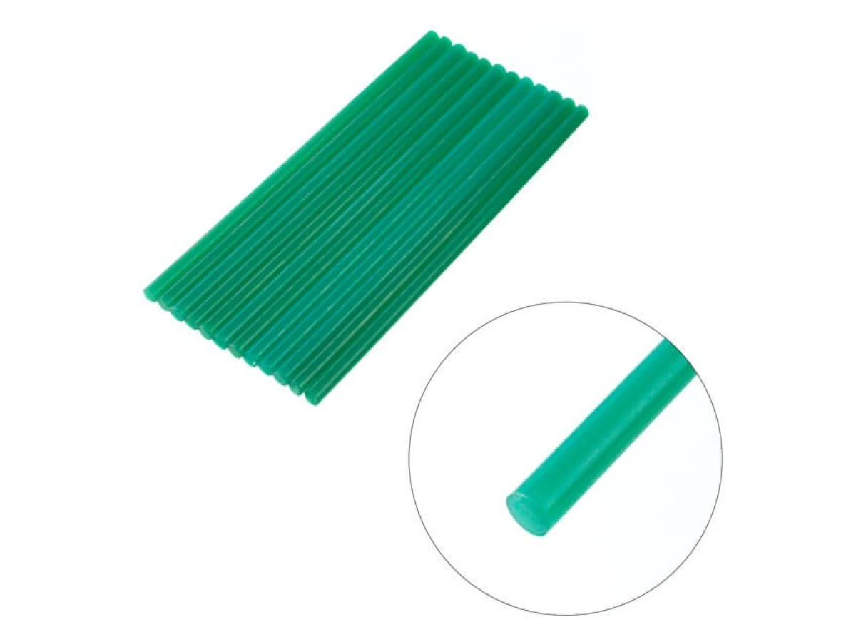 Комплект стрижнів клейових зелених 7,4 мм * 200 мм, 12 шт. INTERTOOL RT-1059 