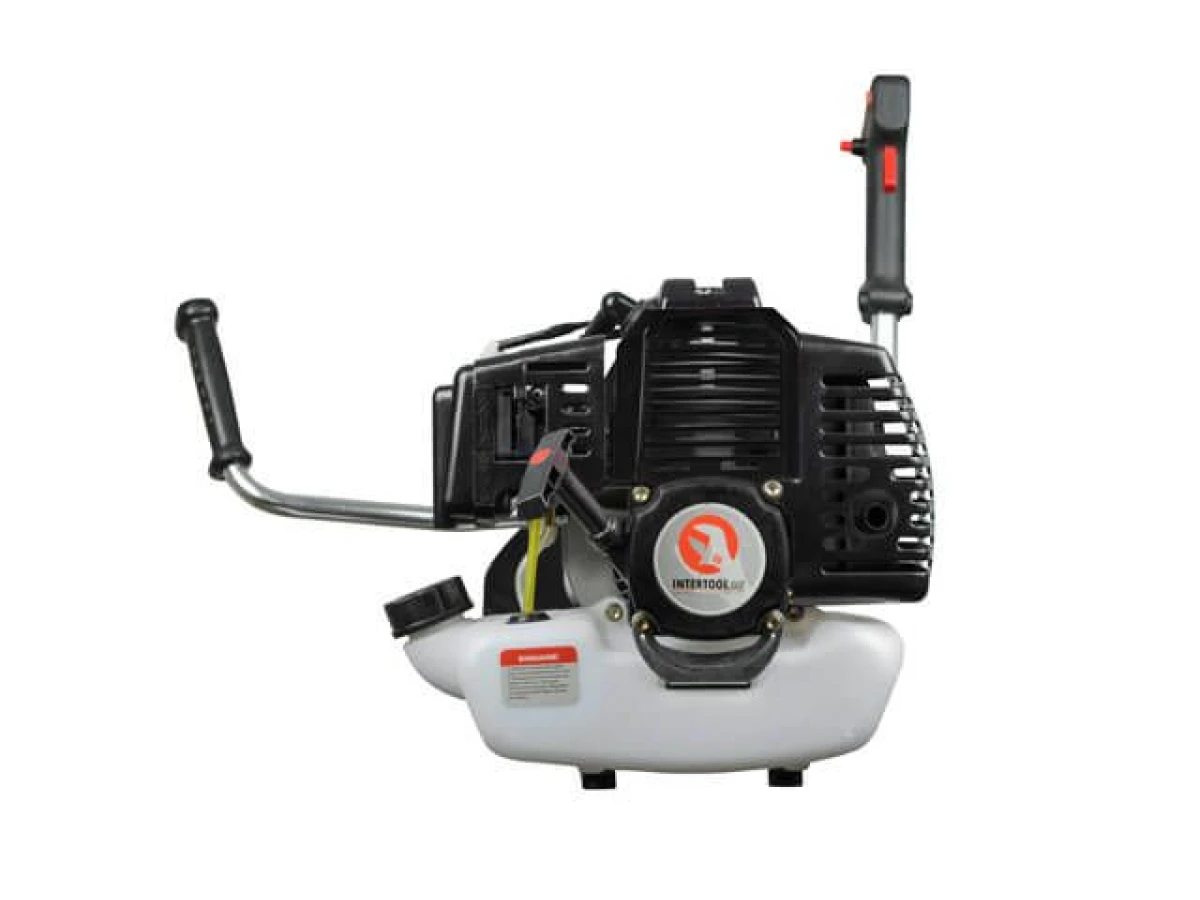 Мотокоса 1.7 кВт, 43 см³, катушка, 3-х лопастной нож, плечевой ремень ( комплект из двух частей вал + двигатель) INTERTOOL DT-2231 