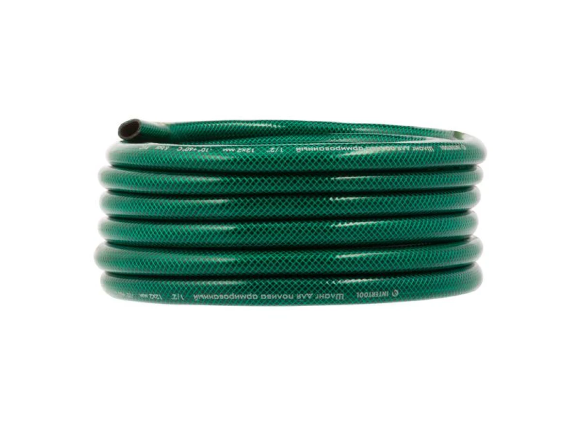 Шланг садовий, тришаровий, зелений, 1/2", 10 м, армований INTERTOOL GE-4021 
