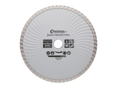 Диск відрізний по каменю TURBO алмазний, 180мм, 16-18% INTERTOOL CT-2004