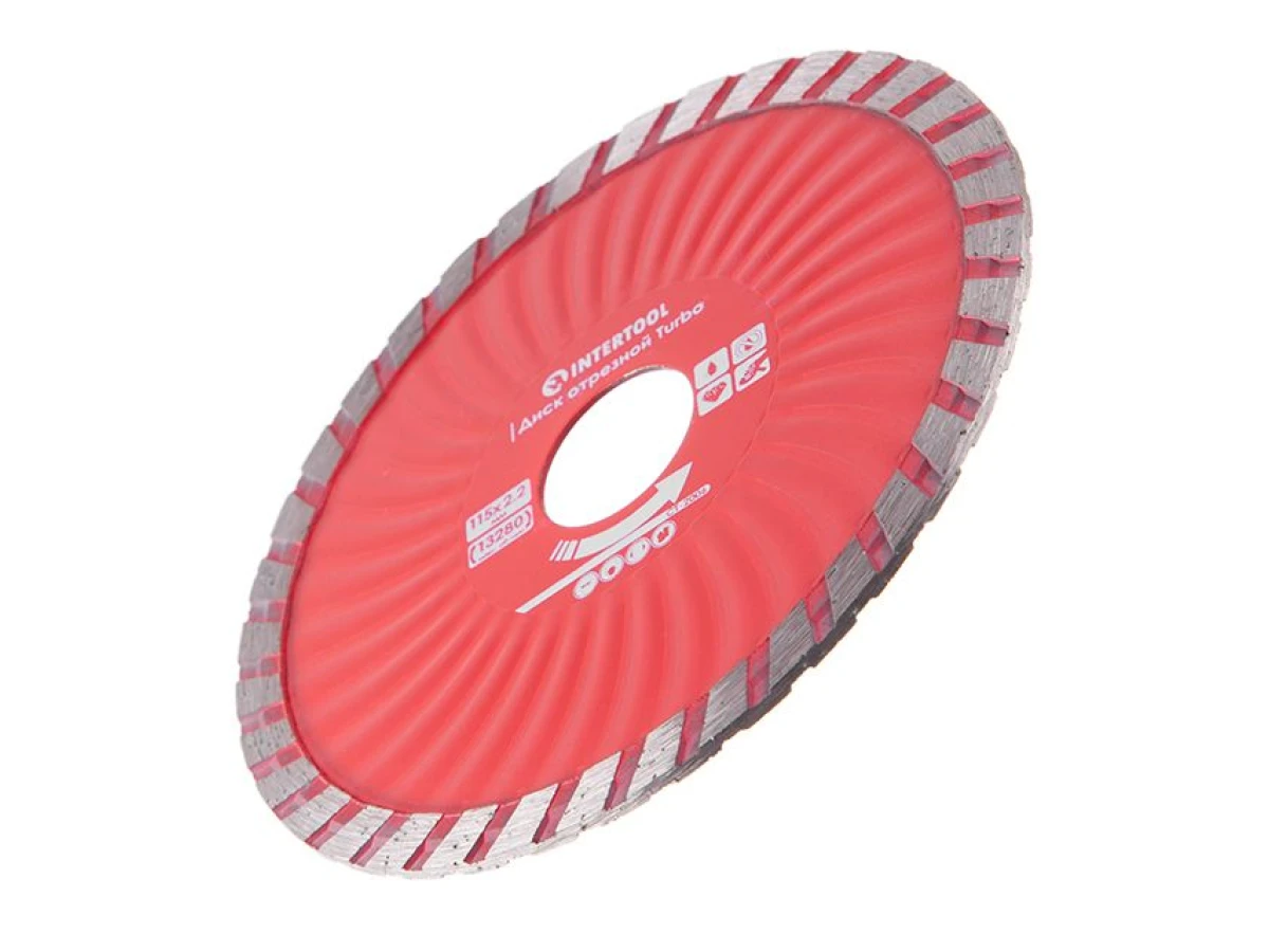 Диск відрізний по каменю TURBO алмазний, 115мм, 22-24% INTERTOOL CT-2006 