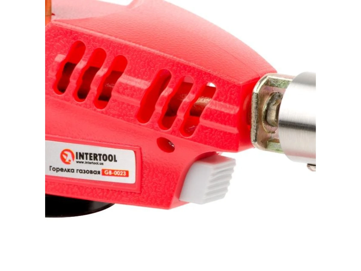 Горелка газовая, пьезозажигание на курке, регулятор, рассекатель пламени INTERTOOL GB-0023 
