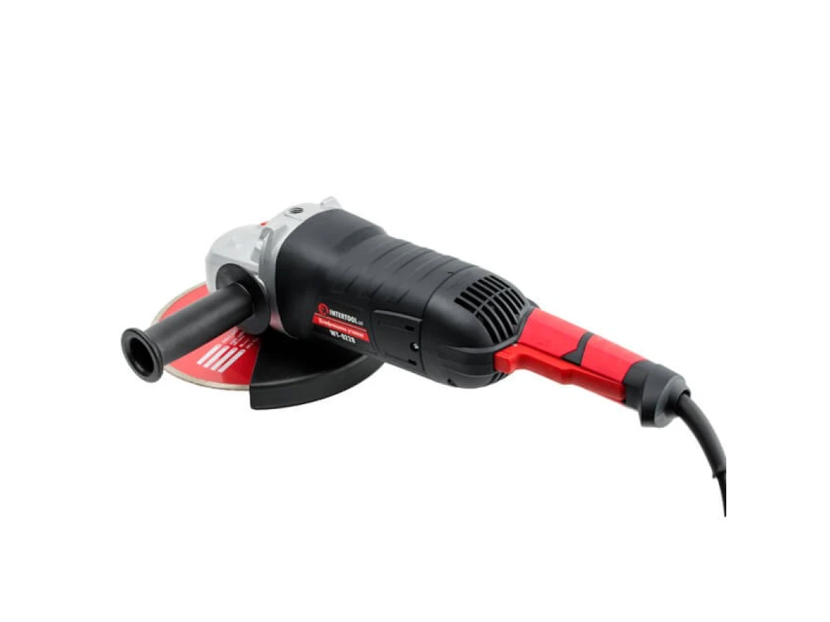 Шліфмашина кутова 2400 Вт, діаметр круга 230 мм, 6300 об/хв, плавний пуск INTERTOOL WT-0228 