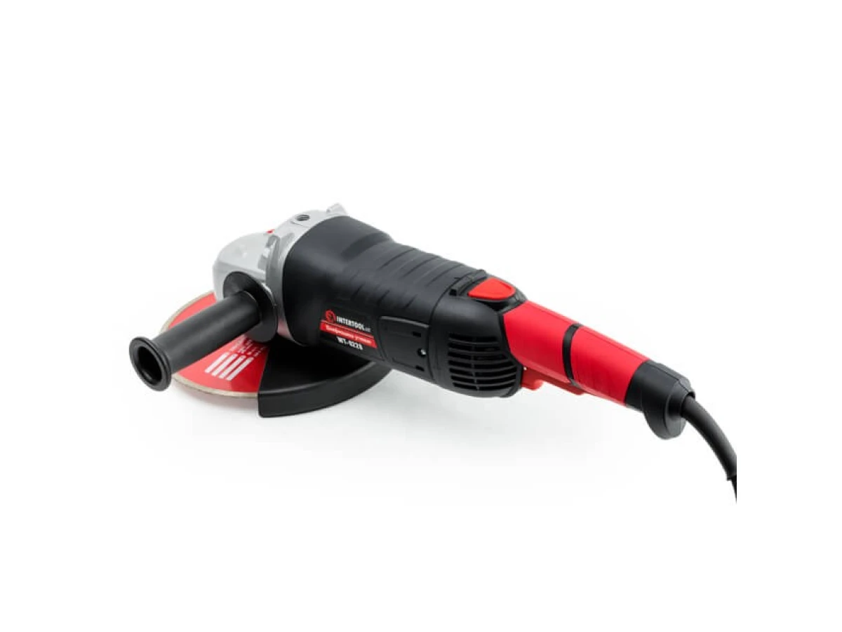 Шліфмашина кутова 2400 Вт, діаметр круга 230 мм, 6300 об/хв, плавний пуск INTERTOOL WT-0228 