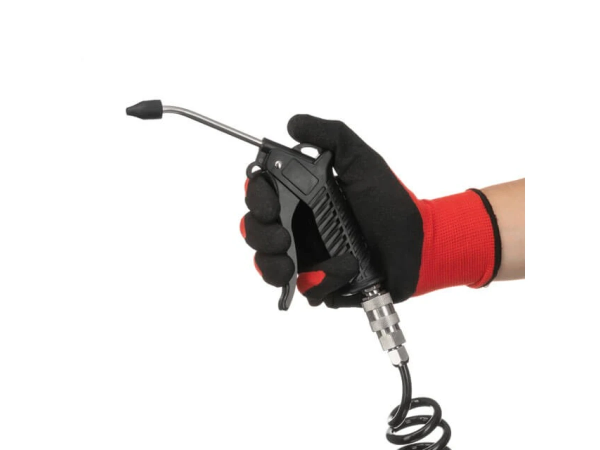 Набір для продування кабін вантажних авто: пістолет, шланг поліуретановий 5 м 8*5 мм, трійник на 8 мм; на швидкороз'ємних з'єднаннях INTERTOOL PT-1508 