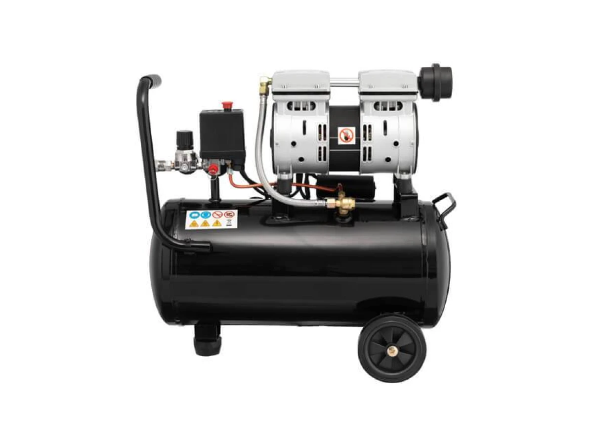 Компресор МК 24 БМ, 24л, 1.1 кВт, 220 В, 8 атм, 145 л/хв., малошумний, безмасляний, 2 циліндри INTERTOOL PT-0019 