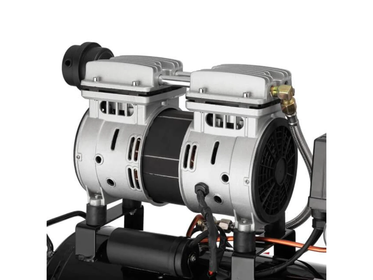 Компресор МК 24 БМ, 24л, 1.1 кВт, 220 В, 8 атм, 145 л/хв., малошумний, безмасляний, 2 циліндри INTERTOOL PT-0019 