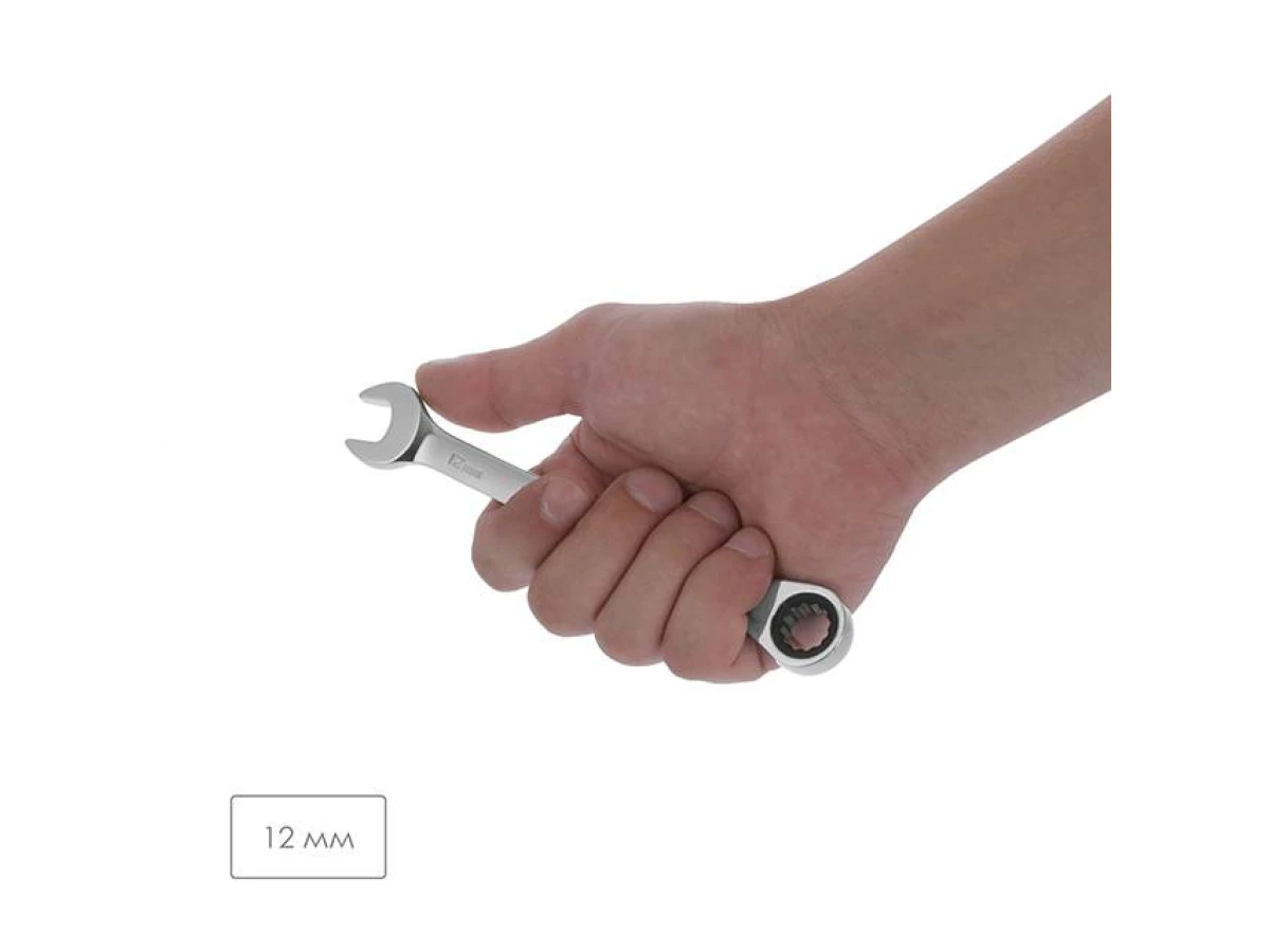 Ключ комбінований з тріскачкою 12 мм Cr-V PROF DIN3113 INTERTOOL XT-1352 