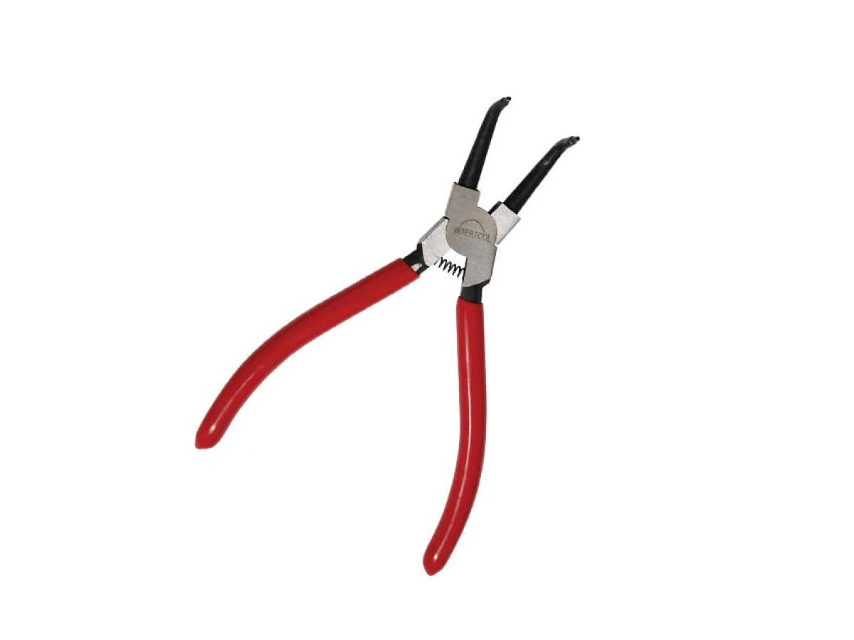 Щипці для зняття стопорных кілець вигнуті на стиск 180мм INTERTOOL HT-7012 