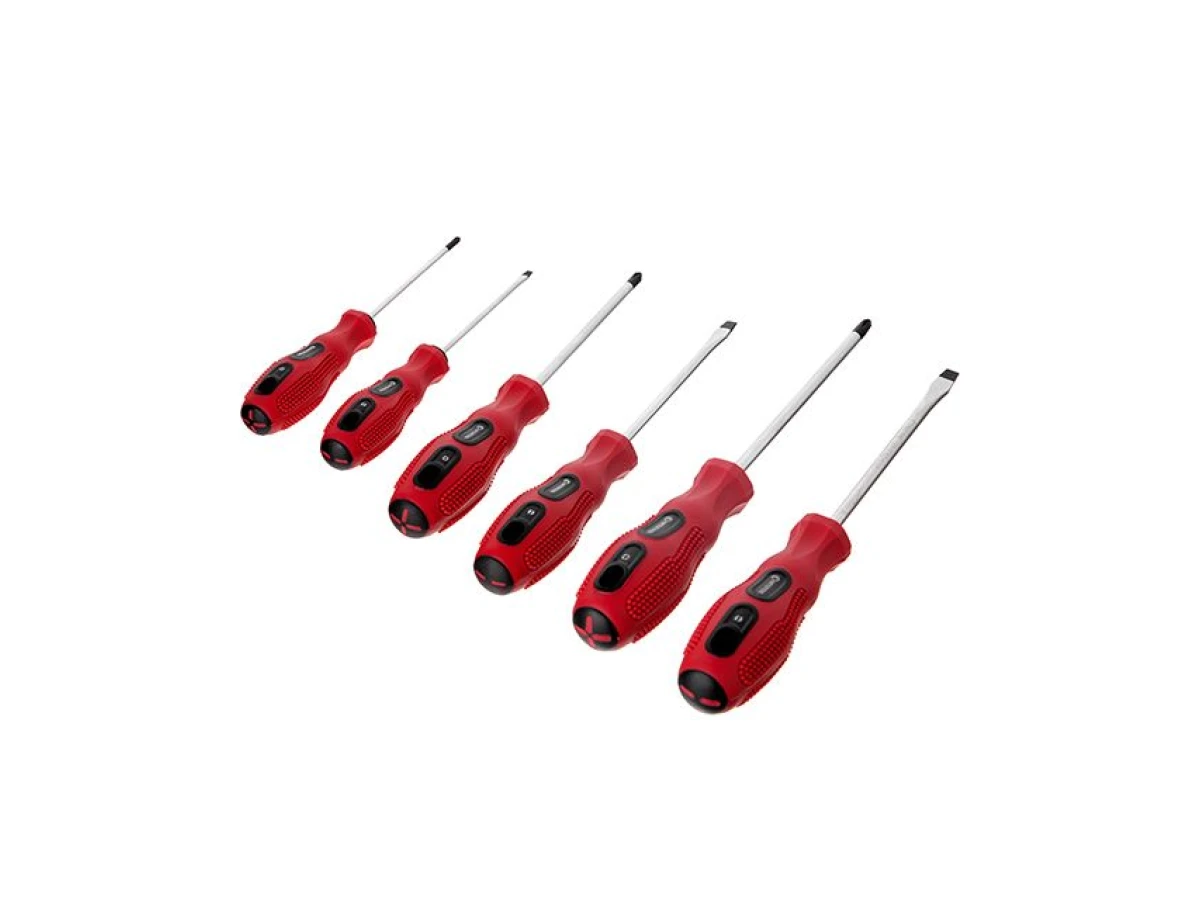 Набір викруток 6 од. (SL3*75, SL5*100, SL6*125, PH0*75, PH1*100, PH2*125), CrV, Ergo-design INTERTOOL VT-2005 