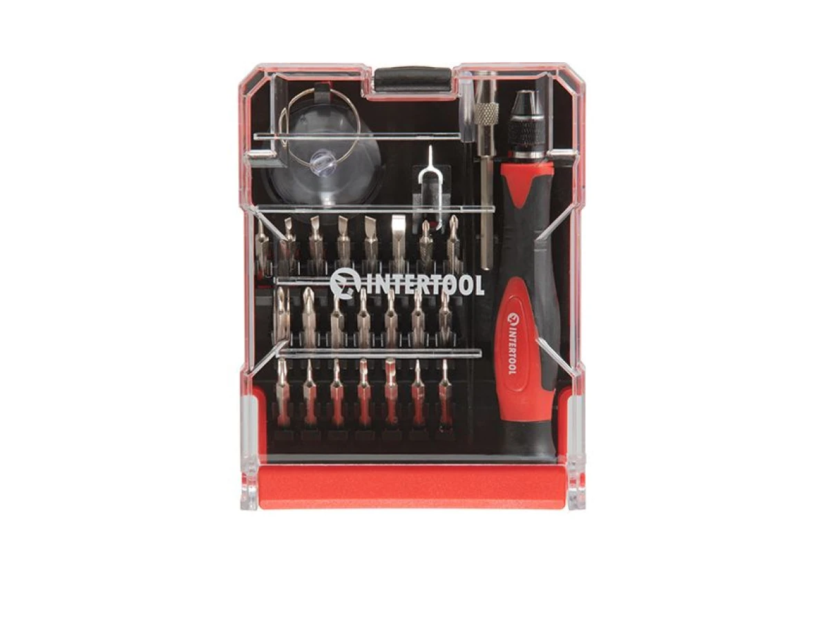 Викрутка прецизійна з комплектом насадок 29 од, Cr-V INTERTOOL VT-3336 