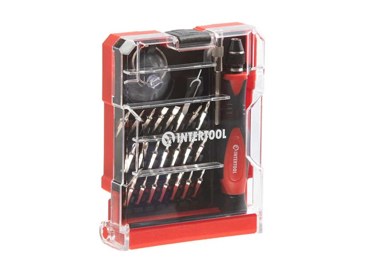 Викрутка прецизійна з комплектом насадок 29 од, Cr-V INTERTOOL VT-3336 