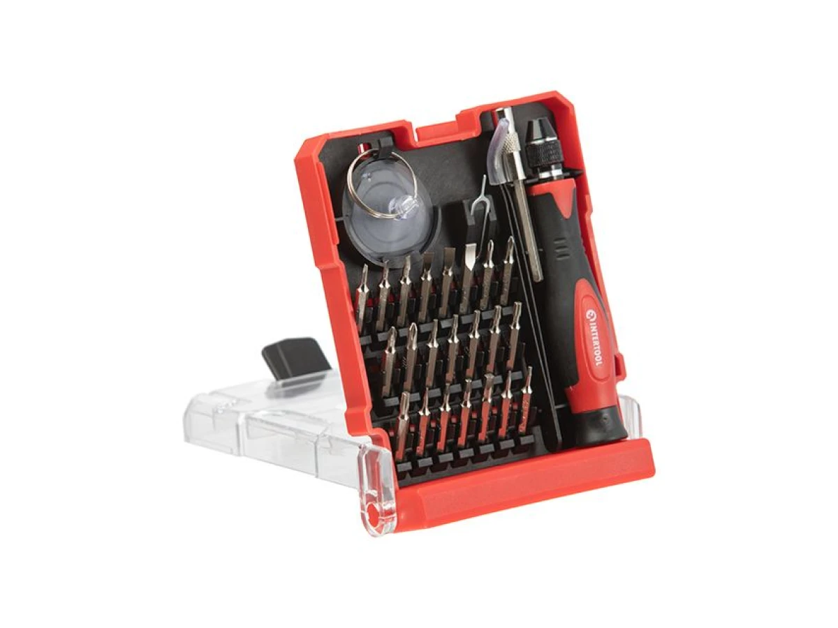 Викрутка прецизійна з комплектом насадок 29 од, Cr-V INTERTOOL VT-3336 