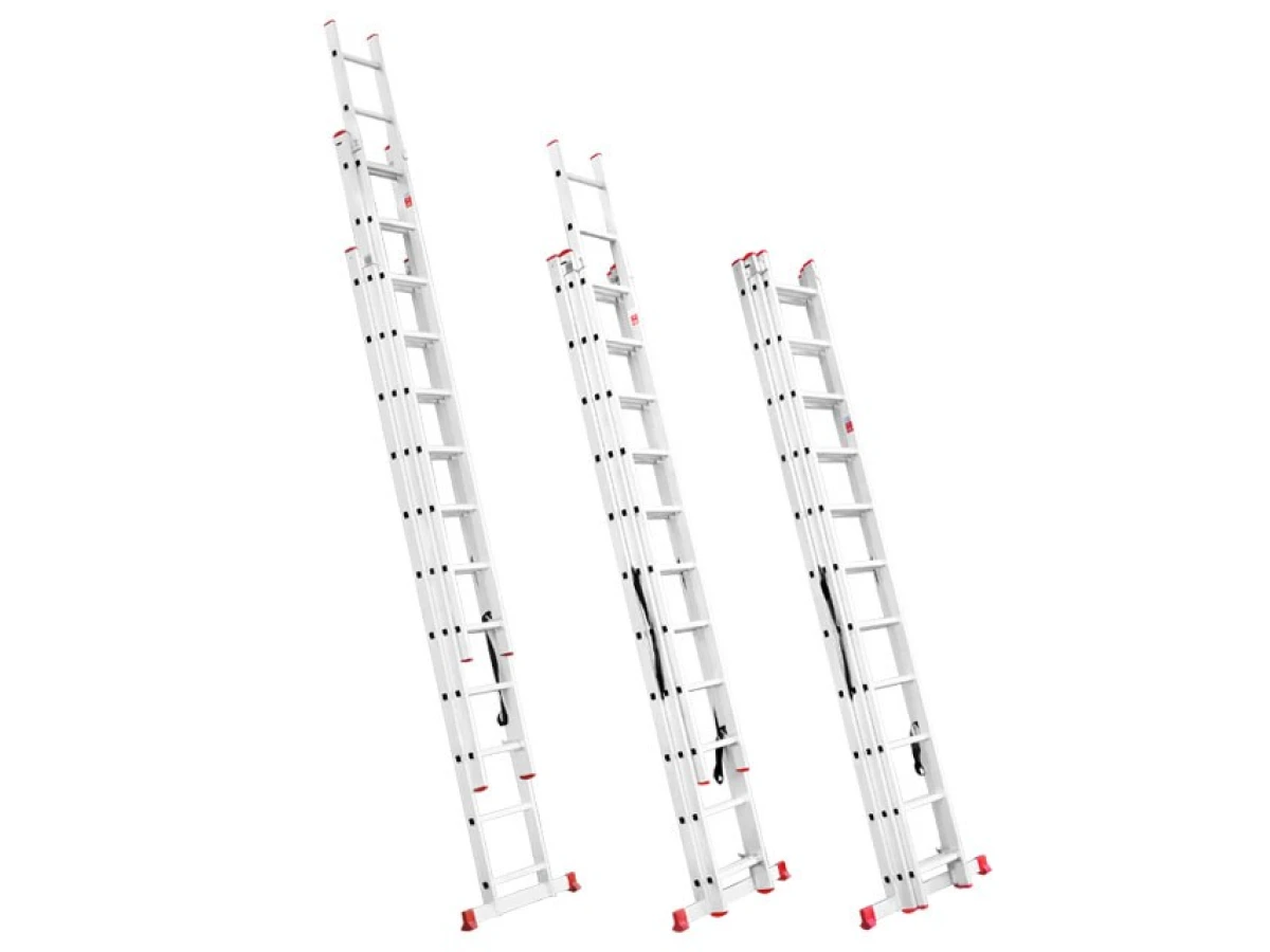 Лестница алюминиевая, 3-х секционная, универсальная, раскладная, 3*11 ступ., 6.7 м INTERTOOL LT-0311 