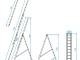 Лестница алюминиевая, 3-х секционная, универсальная, раскладная, 3*11 ступ., 6.7 м INTERTOOL LT-0311 