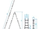 Лестница алюминиевая универсальная раскладная телескопическая 4*4 ступ. INTERTOOL LT-2044 