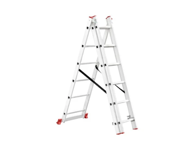 Лестница алюминиевая 3-х секционная универсальная раскладная, 3*6 ступ., 3,4 м INTERTOOL LT-0306 