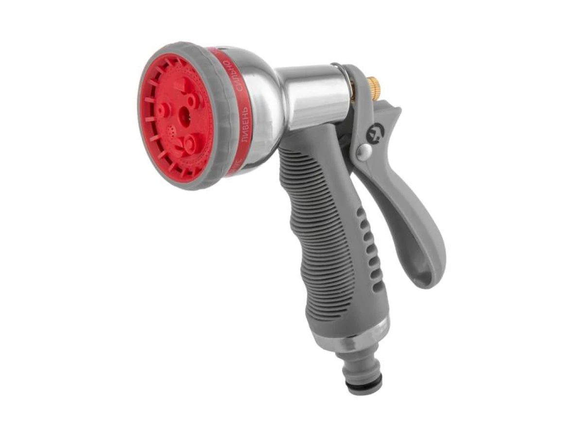 Пістолет-розпилювач для поливу 8-ми функціональний+ адаптер з резьбою 1/2", 3/4" і 2 коннектора для шланга 1/2" INTERTOOL GE-0005 