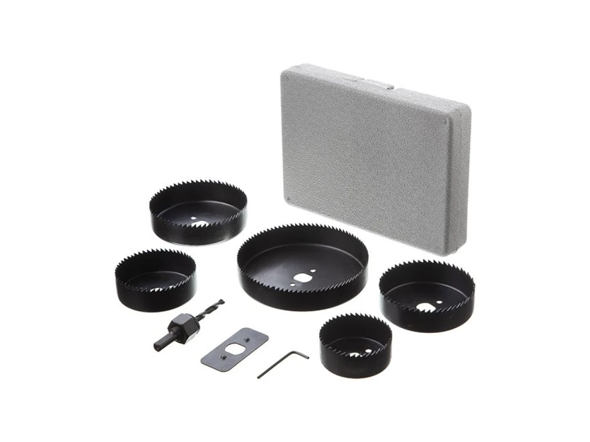 Набор корончатых сверл по дереву составной 64-127 мм 8 шт. INTERTOOL BT-0024 