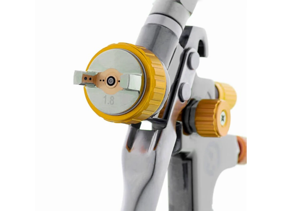 Фарбопульт пневматичний LVLP BRONZE професійний, форсунка 1.8мм, верхній пластиковий бачок 600мл., 1.5бар INTERTOOL PT-0136 