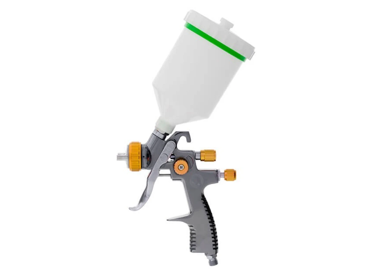 Фарбопульт пневматичний LVLP BRONZE професійний, форсунка 1.8мм, верхній пластиковий бачок 600мл., 1.5бар INTERTOOL PT-0136 