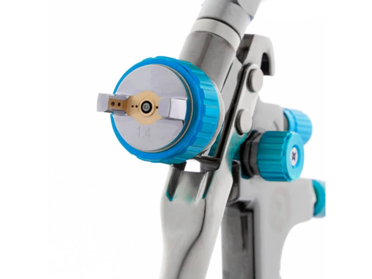 Фарбопульт пневматичний LVLP BLUE професійний, форсунка 1.4мм, верхній пластиковий бачок 600мл., 1.5бар INTERTOOL PT-0134 