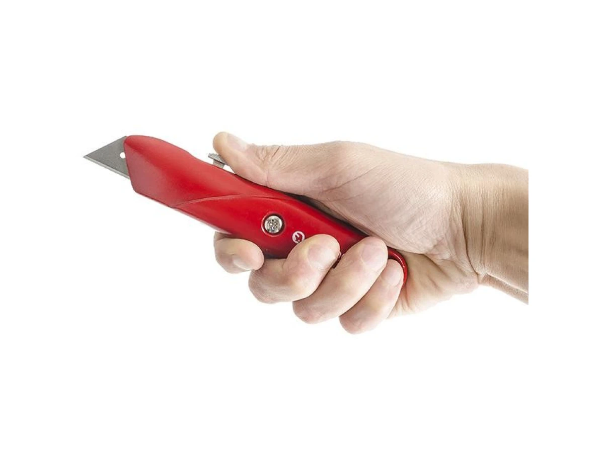 Ніж з висувним трапецієподібним лезом 60*19 мм, металевий корпус INTERTOOL HT-0505 