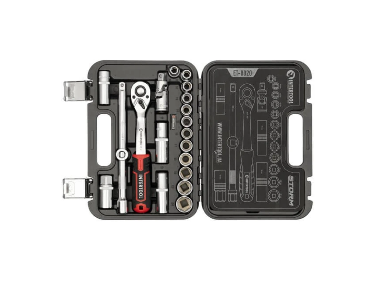 Набір інструментів 1/2 ", 20 од., Cr-V STORM INTERTOOL ET-8020 