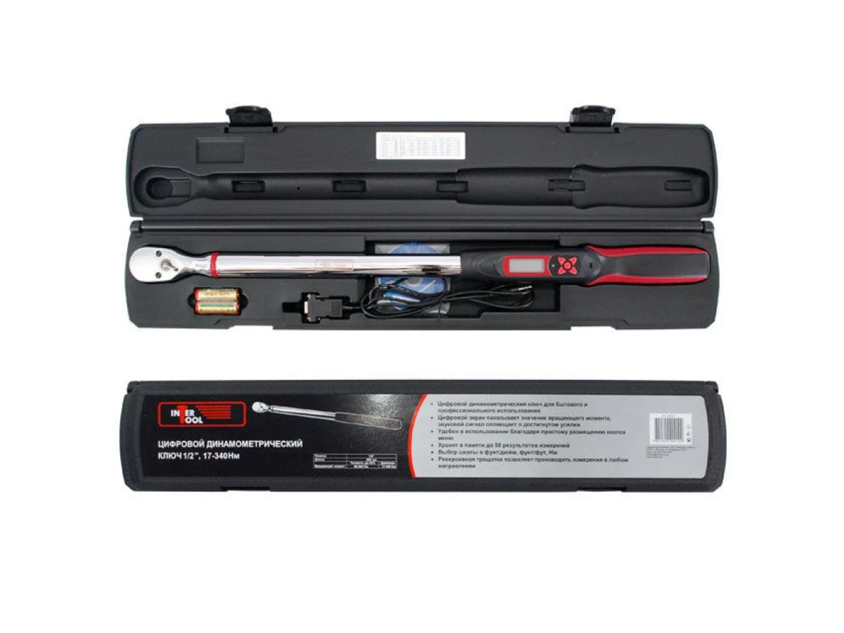Ключ динамометричний електронний 1/2" 68-340 N.m INTERTOOL XT-9021 