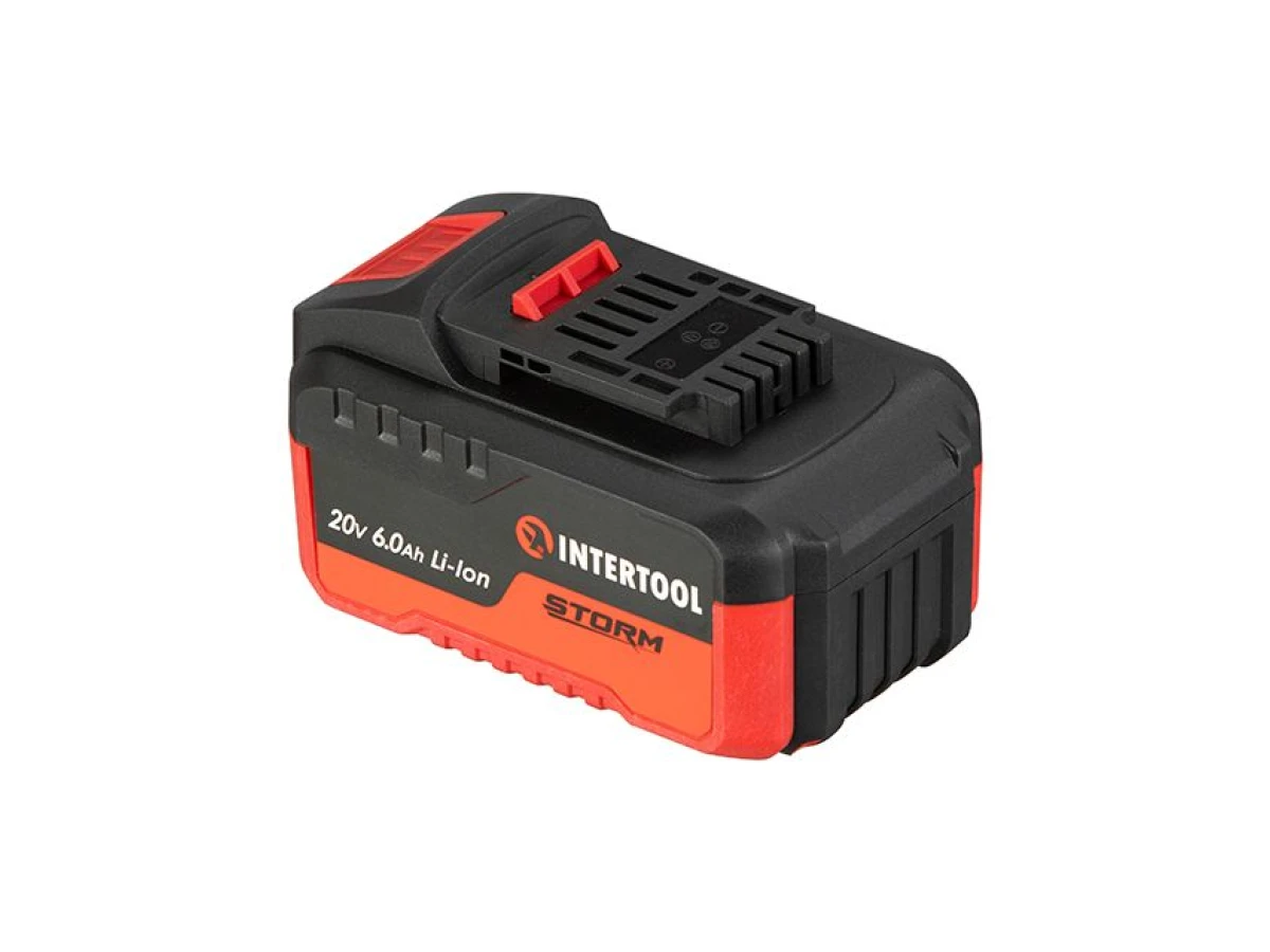 Акумулятор 20 В, літій-іон, 6.0 Ач, індикатор рівня заряду INTERTOOL WT-0342 