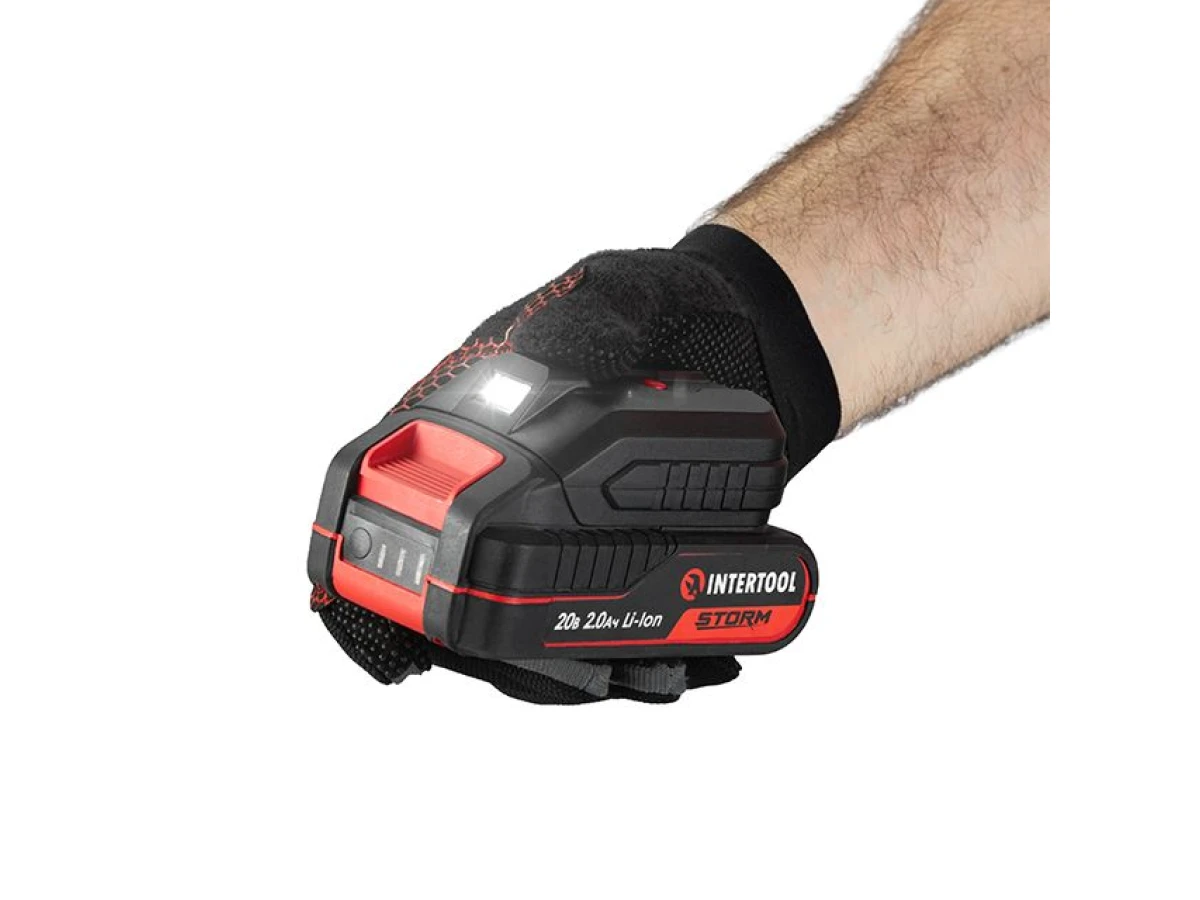 Адаптор для акумулятора Li-ion 20 В, USB 2A, LED ліхтар INTERTOOL WT-9300 